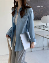 Camisa tipo blusa informal holgada con protección solar